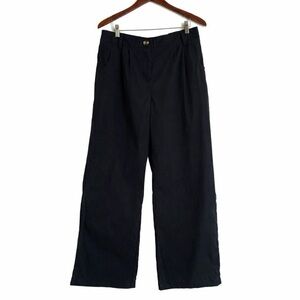 Halara Black High Rise Wide Leg Pleated Trousers Women’s Siz L Career Wear